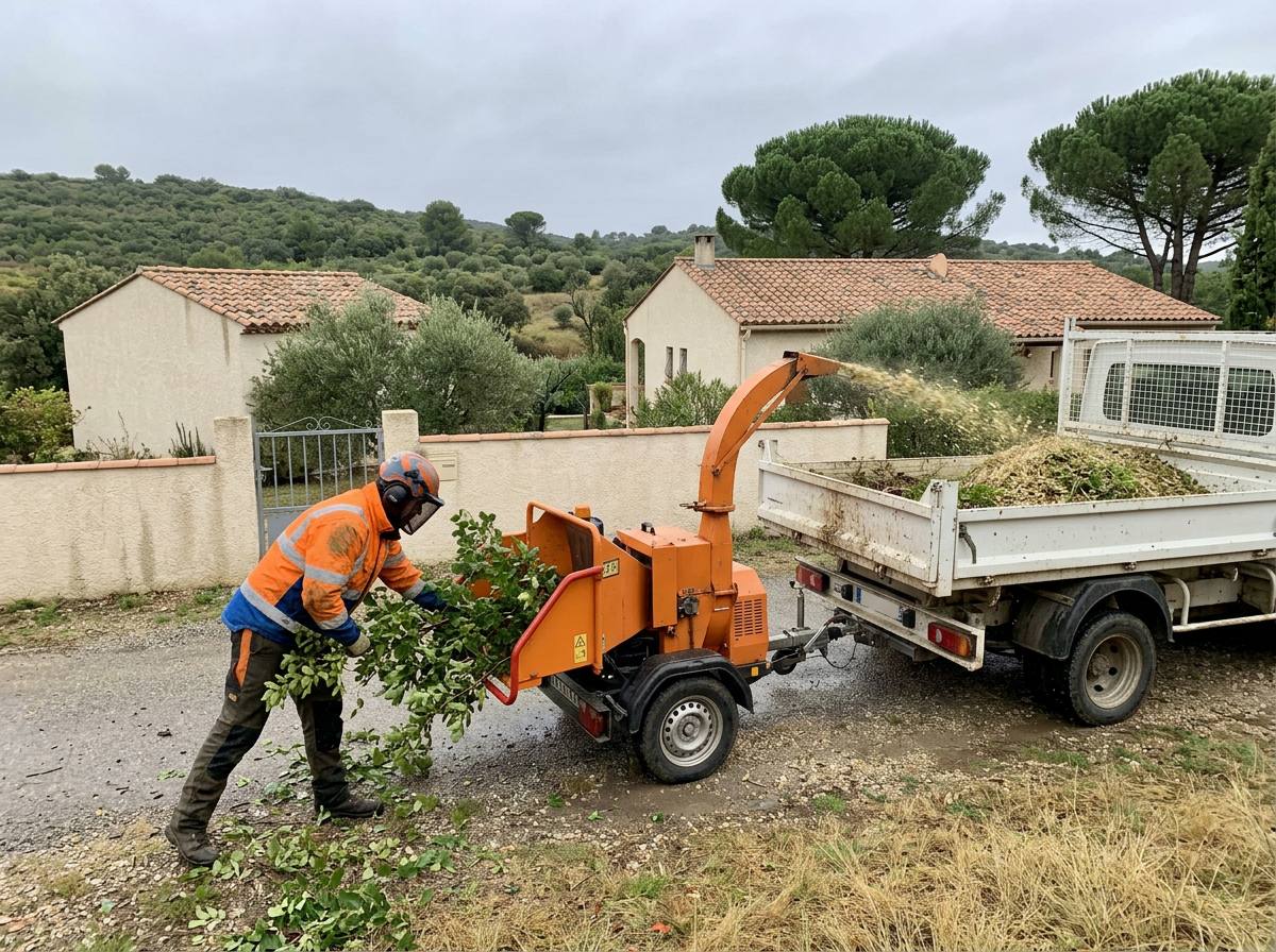 Broyage des branches sur place